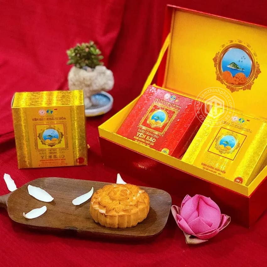Bánh trung thu yến sào Khánh Hòa Sanest mẫu hộp 2 bánh