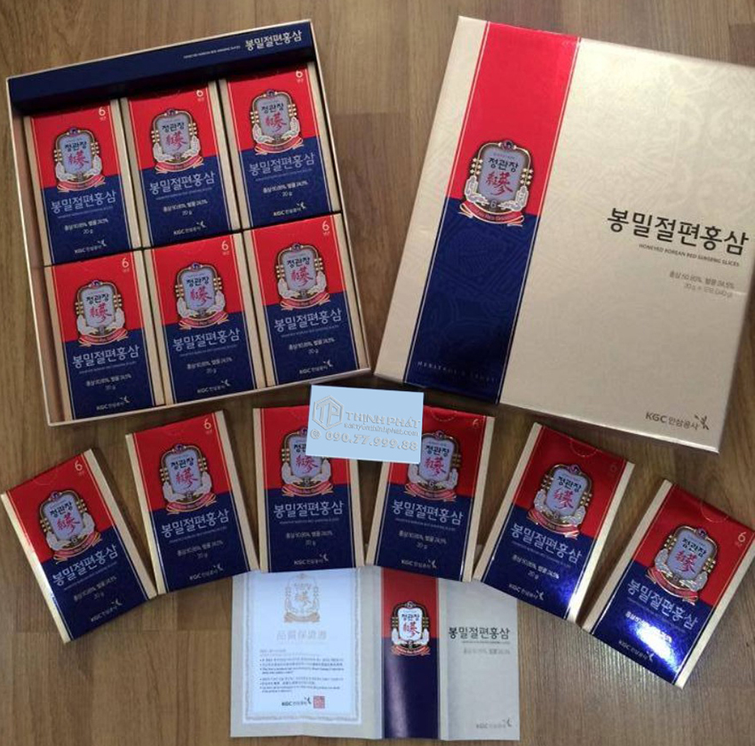 Sâm lát tẩm mật ong KGC cao cấp hộp 12 gói - Hồng sâm chính phủ Cheong Kwan Jang