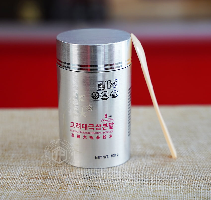 Bột hồng sâm thái cực Korean Taekuk Ginseng Powder Premium hộp 3 lọ x 100g
