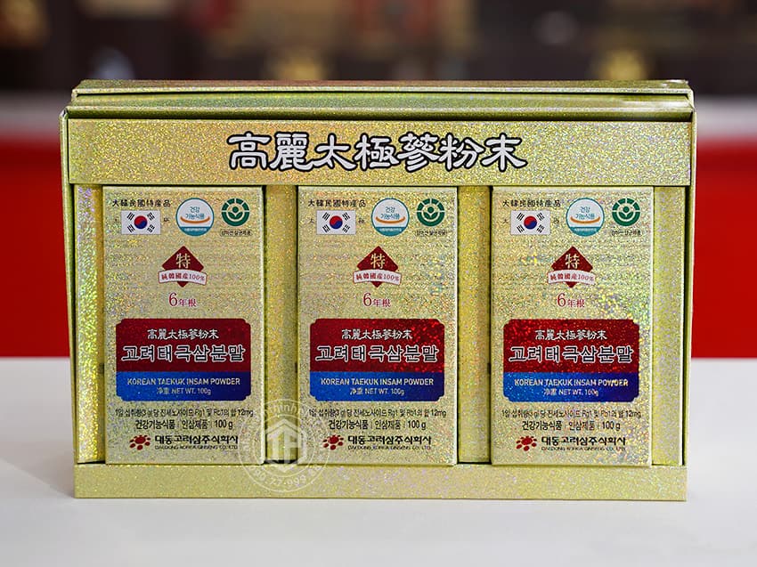 Bột thái cực sâm Hàn Quốc Daedong hộp 3 lọ x 100g