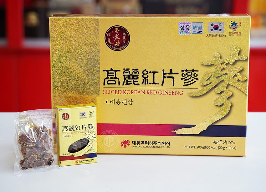 Hồng sâm khô thái lát Daedong 200g cao cấp Hàn Quốc