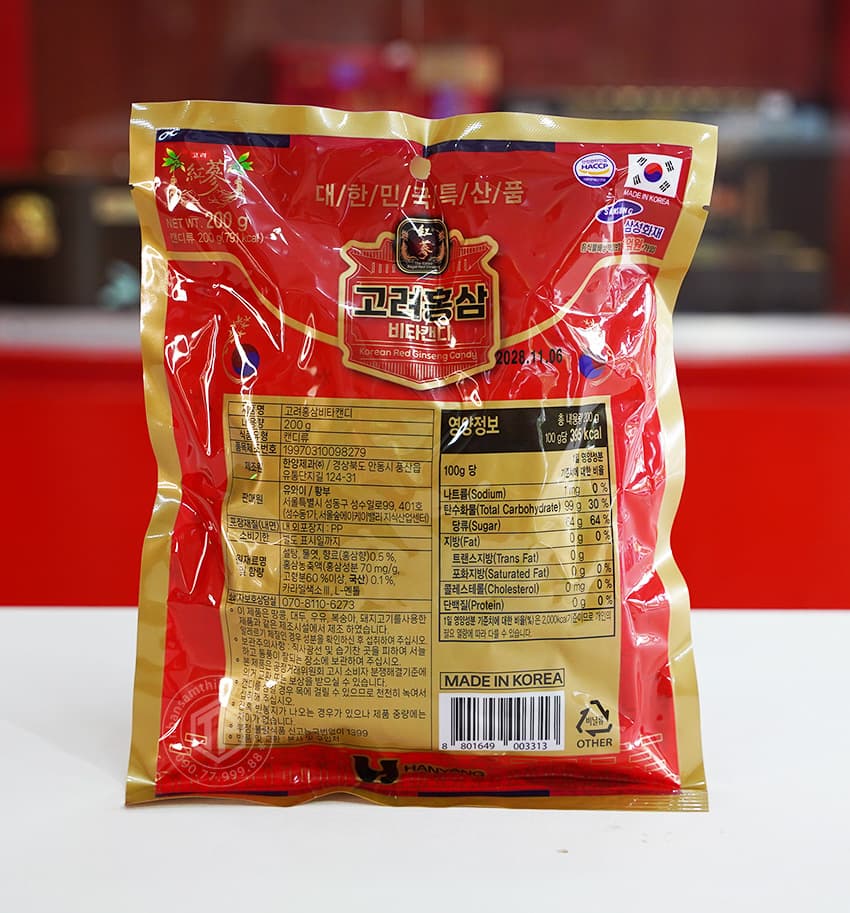 Kẹo hồng sâm có đường 200g