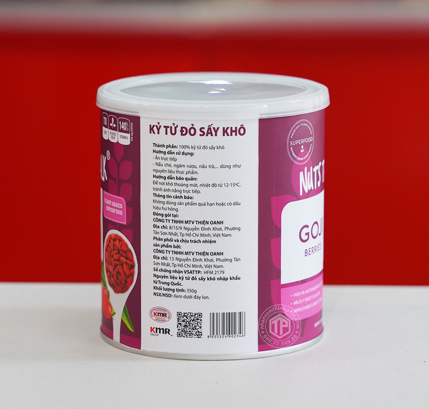 Kỷ tử sấy khô Goji Berries lon 350g Kỷ tử sấy khô Goji Berries lon 350g