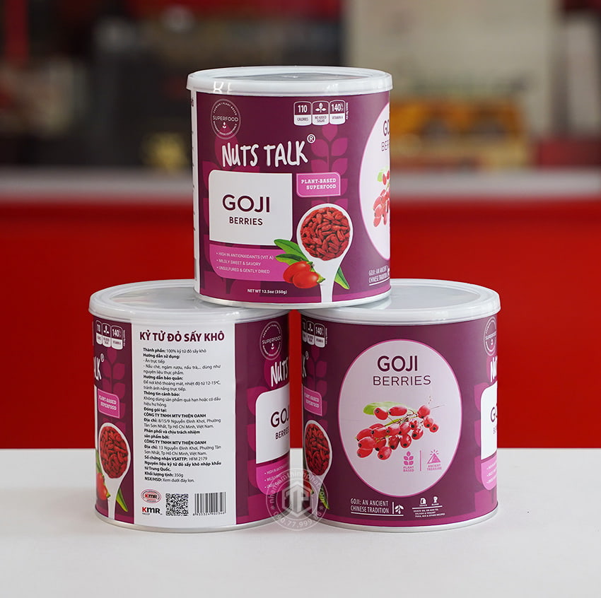 Kỷ tử sấy khô Goji Berries lon 350g Kỷ tử sấy khô Goji Berries lon 350g