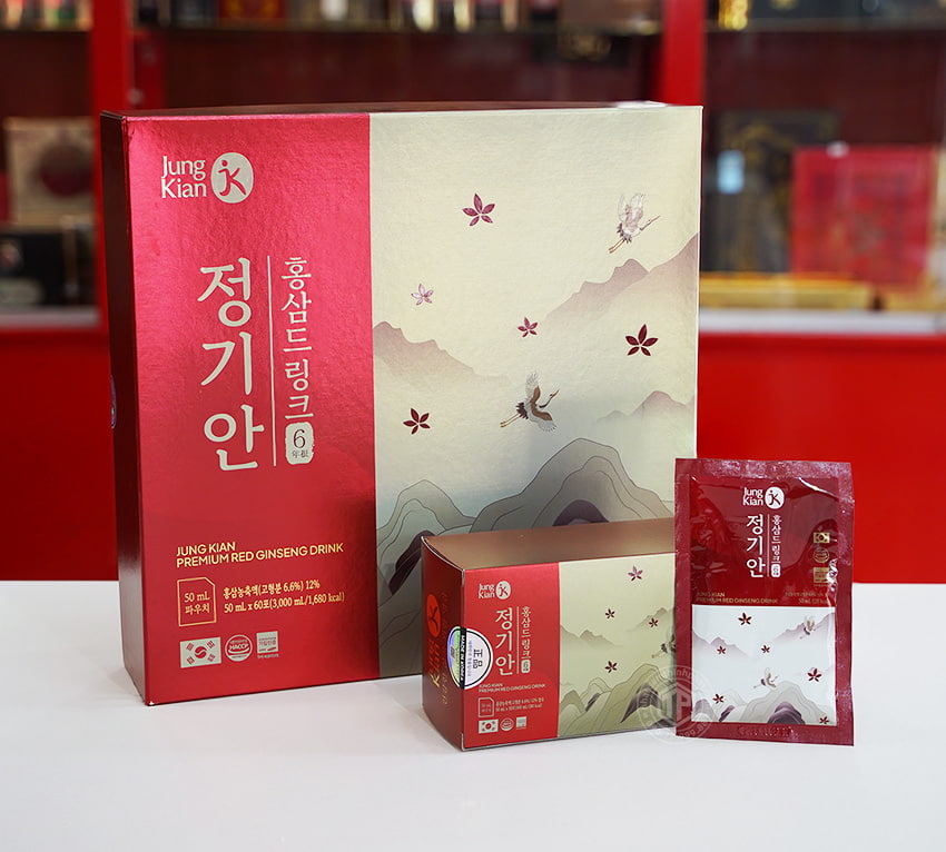 Nước hồng sâm Hàn Quốc Jung Kian Premium hộp 60 gói x 50ml