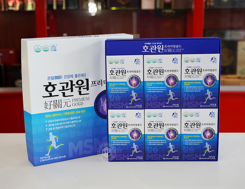 Nước bổ xương khớp MSM Hogwanwon Premium Gold Hàn Quốc Premium Gold hộp 30 gói x 70ml Nước bổ xương khớp MSM Hogwanwon Premium Gold Hàn Quốc Premium Gold hộp 30 gói x 70ml