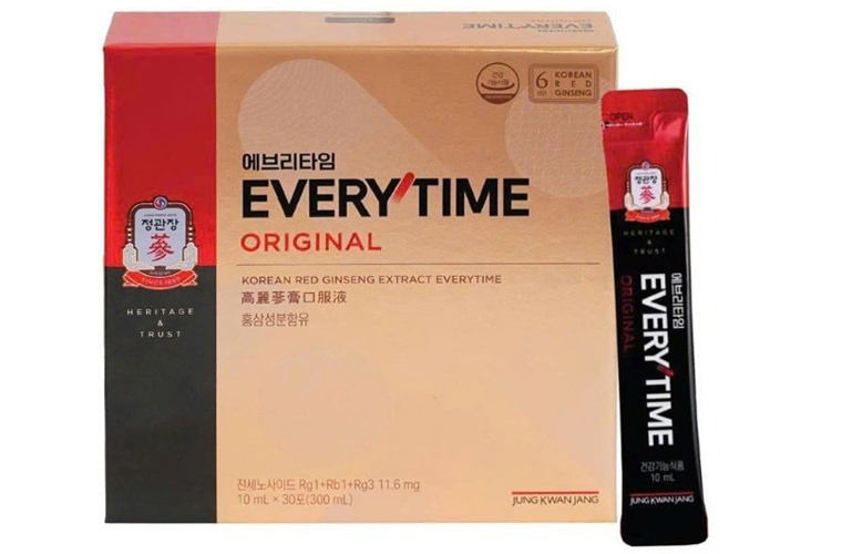 Nước hồng sâm Everytime Hậu Duệ Mặt Trời KGC hộp 30 gói x 10ml cao cấp